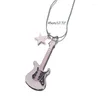 Pendant Necklaces Korea Fashion Exquisite Five-pointed Star Guitar Necklace Punk Gothic