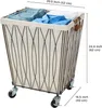 Laundry Bags Rolling Hamper Cart With Removable Canvas Bag White And Black Large