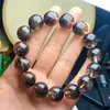 リンクブレスレット天然ブラックカラントクォーツブレスレットジュエリー女性マンFengshui Healing Wealth Beads Crystal Gifts 1PCS 12/14mm