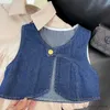 Girl's Dresses Girls' Suit Autumn New Girls' Denim Vest + Solid Color Long-sleeved Lapel Dress Two-piece Set Girls Clothes Kids Clothes