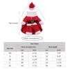 Ropa para perros 448b Pet Dogs ropa Pequeño disfraz de Navidad rojo con sombrero de Santa Claus perrito invierno cálido traje de accesorios