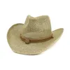 Chapéu de sol para chapéus de verão de homens e mulheres, chapéu de palha ocidental de cowboy de praia HA18 220407219W