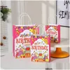 غلاف الهدية نمط الكرتون الإبداعي Kraft Paper Pack Bag Birthrens Birthday Handbag DF1220 Drop Deliver