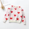 1-6 Years Listenwind Baby Girl Valentine's Day Sweaters Cute Long Sleeve Heart Print Knit Pullovers Jumper Tops 231221