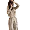 Moda feminina Fashion Set Summer Fashion Fashion Short Sweater Sweater Wide Pants Peça