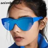 Óculos de sol Ski Cat Eye Women 2023 Designer Fashion Cateye Sun Glasses for Men Trend Trend One Piece Glass Unisex