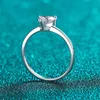 Smyoue Weißgold 0,5ct 5 mm Herz geschnittener Ring für Frauen S925 Solid Silver Lab Diamond Ehering Luxusschmuck Gra 231221
