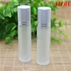 Portable 10ml Mini Roll On Glass Bottles Fragrance PERFUME Amber Blue Clear Frosted Glass Roller Bottles with Staniless Steel Ball In S Jcca