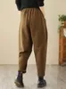 Pantaloni da donna qpfjqd abbigliamento di lusso autunno signore vintage sciolte ispessali pantaloni del sudore di fitness da donna classico harem casual retrò