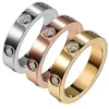 Kajia Six Diamond Titanium acciaio incolore gioielli incolori di coppia vegetariano di coppia vegetariano anello tiktok trasmissione in diretta