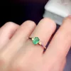 Cluster Rings Natural Emerald Ring For Woman Fine Jewelry With Heart Real 925 Silver Ruby Daily Wear Birthstone Good Gift