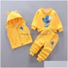 Set di abbigliamento per bambini vestiti autunno inverno in lana di lana per bambini set cotone topsaddvestaddpants 3pcs abita sportiva per bambini per bambino 201127 dhuva