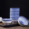 4 polegadas de arroz de 5 polegadas Jingdezhen azul e branco Porcelana Tableware de tabela chinês Dragon Dinnerware Cerâmica Ramen Sopa Bowls Holder319G