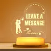 علامة طاولة حفل زفاف LED ، أضواء دافئة اترك علامة رسائل فقط لكتاب زوار الصوت