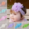 Accessori per capelli Baby Girl Lead Act Ruolo della banda Colore Stretch Stretch Lace Chiffon Flowers Head with Ties Adorabile Fullle