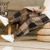 Damesbroek 2023 herfst origineel bedelaardoek check patchwork pant