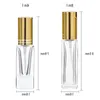 Garrafa de vidro de perfume quadrado transparente 4ml 8ml garrafas de spray para amostra de cosmética líquido 500pcs lote frete grátis