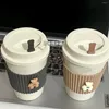 Tasses tasses mignonnes et minimalistes tasse de café américain avec en peluche en peluche à la chaleur à la chaleur Mug étudiant couvercle de couvercle