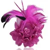 Nova roupa retrô Arte Feather Broche Rhinestone Fabric Flower Broche Pin lapela Pin festas de casamento festas de casamento 231222