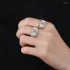 Cluster Ringen AETEEY Echte Moissanite Diamanten Ring 2ct D Kleur Voor Mannen 925 Sterling Zilveren Mannelijke Bruiloft Fijne Sieraden RI021