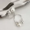 Band Rings Simple Pearl Beaded Open Ring 925 Sterling Silver Korean Trendy Jewelry Dainty Imitation Pearl and Plain Beads Ring for Women 231222