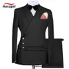 Mens Suit Ceketler ve Pantolon 2 Parça Set Zarif Düğün Smokin Blazer Homme Özel Giysileri 231221