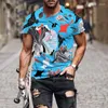 T-shirts pour hommes Coral 3D T-shirt imprimé Hommes Femmes 2023 Style de mode Couchés courts Unisexe Hip Hop Harajuku Surdimension