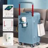 Suitcases 18 20 22 24 Inch Trolley Suitcase External USB Charging Port Foldable Cup Holder Side Hook Boarding Combination Lock