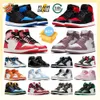 Jumpman 1 hommes Chaussures de basket-ball université en cuir bleu hyper royal gris 1s Chicago Red Dark Mocha Og Digital Pink Walking Outdoor Trainers