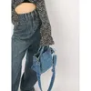 Denim Jeans Bags Cool Girl Tote Fashion Trend High Street Hardware Tote In Drop Ship Denim Women's Y2K Mini Shoulder Bag 231221