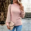 Women's Swatters Womem Autumn Winter Fashion Pullover Połowa kołnierzyka z długim rękawem cekinowy panel dzianin skoczek top panie solidny sweter