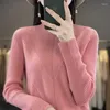 Kadın Sweaters Sonbahar ve Kış Yün Yarı Yüksek Boyun Katı Gevşek İnce Kalınlaştırılmış Külot Örgü Sweater Giysileri Kadınlar İçin