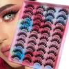 False Eyelashes 3D Faux Mink Lashes Natural Fake 10-20MM Fluffy Volume Long Thick Pack 4 Styles Mixed 20 Pairs