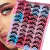 Faux cils 3D faux vison cils naturels faux 10-20 mm volume duveteux long pack épais 4 styles mixtes 20 paires