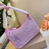 Luxur Designer Diamond Handbag Rhinestone Nylon Messenger Bag Classic Ladies Underarm Shoulder Wallet Retro S