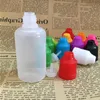 Bottiglie di plastica vuote all'ingrosso da 30 ml Stile morbido da 30 ml Contenitore con tappi colorati a prova di bambino punta sottile JSBPE