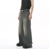 Jeans masculin Four Seasons New Retro Hong Kong Style pour faire un vieux jean de vadrouille à jambe large lâche