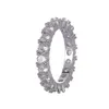 Rozmiar 4 mm 6-12 1 rzędowy łańcuch tenisowy Big Baguette Cubic Zirkonia Hip Hop Pierścień dla mężczyzn Women296F