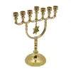 Kerzenhalter Hanukka Menorah Stand Legierung Candelabrum Modern 7 -Kopf -Halter C6Ue