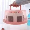 丸いプラスチックケーキボックスケーキケーキプレートホルダーロック可能な蓋付きカバーウェディングパーティー用品用デザートスタンドトレイ231221