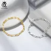 Orsa Jewels 14k plaque à or 925 Bracelets de chaîne de trombone en argent sterling pour femmes Bijoux bracelet Hommes SB109 220222216Y