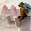 Zimowe rękawiczki podgrzewane ekran dotykowy USB ładowalne ogrzewanie termiczne różowe zagęszczone ciepłe mufki dla kobiet jadących 231222
