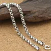 Pure Silver 3mm Thick Cross O Link Chain S925 Necklace Sweater Chain Sterling 925 Silver Jewelry Q0604285E