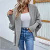 Cardigan de suéter feminino elegante 2023 Autumnwinter Solid Bat manga de manga longa Casaco de malha de malha Tops SXL 231221