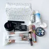 Hoswag transparante cosmetische tas Daisy PVC Duidelijke make -uptassen schoonheidszaken Travel Make -up Organisator Opslag Bad Toiletiek Waszak 231221
