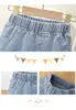 Shorts Fashion Summer Kids Girl Dżinsy w stylu Koreański koralika dżinsowe spodnie krótkie spodnie wiosna jesienna dziewczyna ubrania 3 5 6 7 8 lat