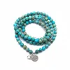 108 Mala Collana del bracciale per tallone Regalo di gioielli in pietra naturale per donne lotus lotus om bracciale meditazione cure pietra cx200730185z