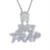 Iced out letra grande armadilha com pingente de casas Pavor de zircão cúbico completo FIX Chain Chain Hip Hop Jóias Whole252f