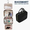 Sac de cosmétique de maquillage Bagsmart avec sac de toilette résistant à l'eau à crochet Organisateur de voyage pour organisation de taille pleine 231221