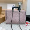 채널 토트 가방 진주 쇼핑백 디자이너 가방 Deauville Beach Bag Chain Chain Chain Crossbody Luxurys 핸드백 패션 어깨 고품질 모직 숙녀 편지 지갑